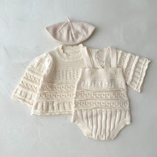 Load image into Gallery viewer, Cream knitted Romper