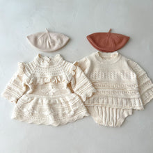 Load image into Gallery viewer, Cream knitted Romper