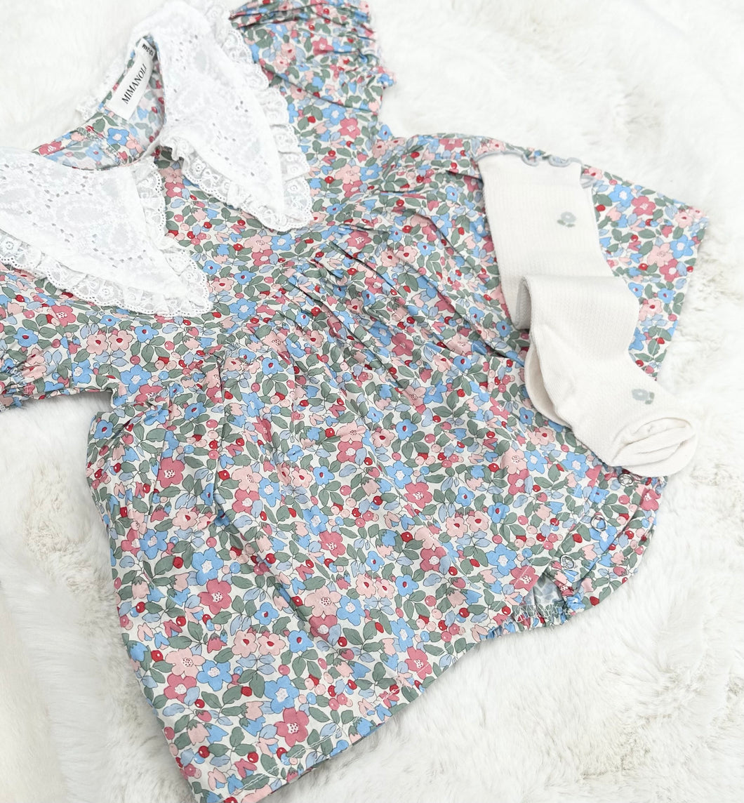 Large Lola collar spring floral romper