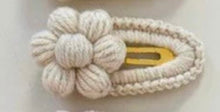 Load image into Gallery viewer, Beige hand Knitted flower clip
