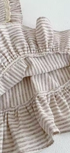 Load image into Gallery viewer, Frill stripe neutral romper
