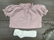 Load image into Gallery viewer, Pink puff sleeved blouse
