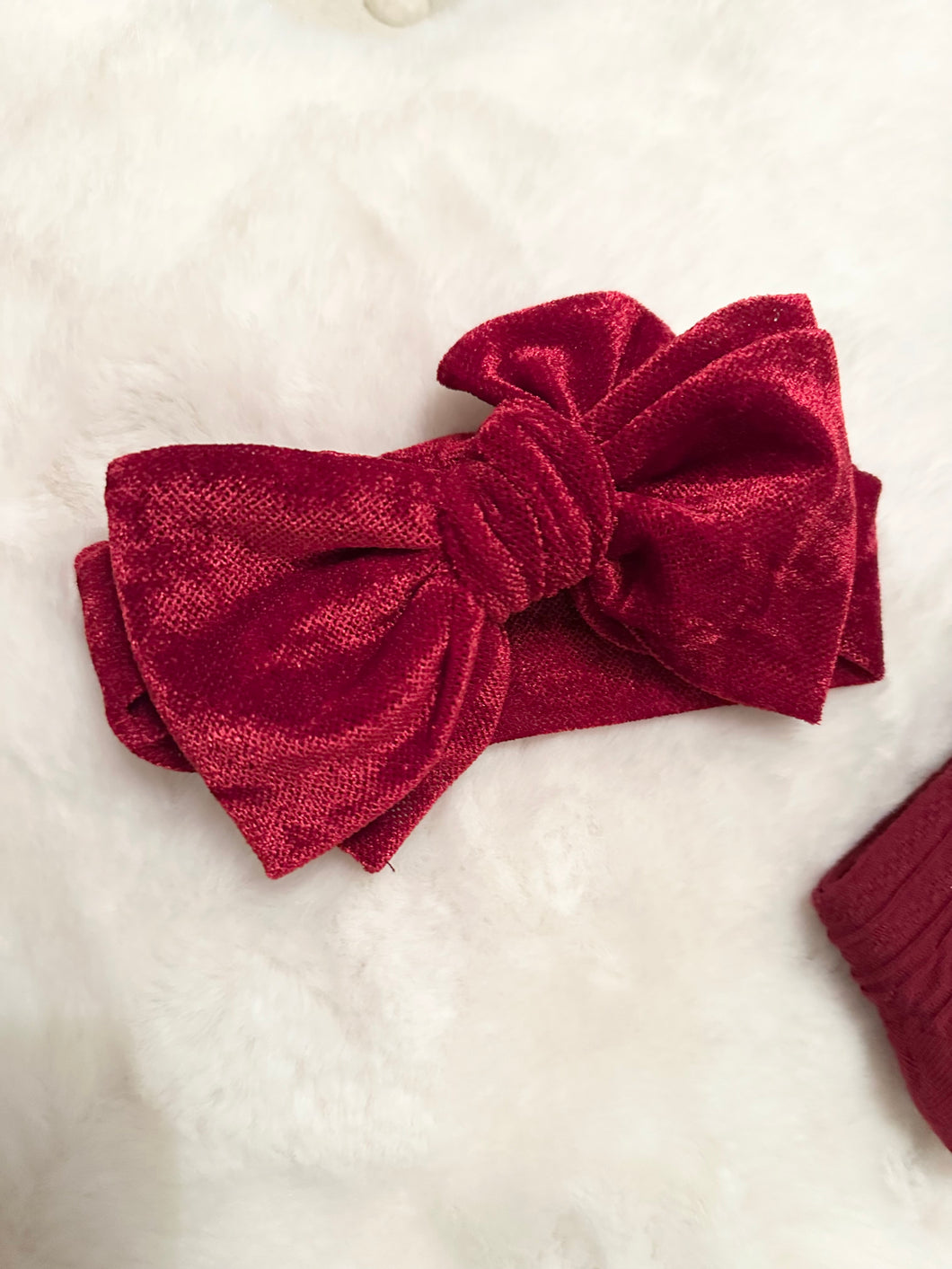 Red Christmas velvet headband