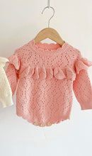 Load image into Gallery viewer, Pink Knitted Frill Romper
