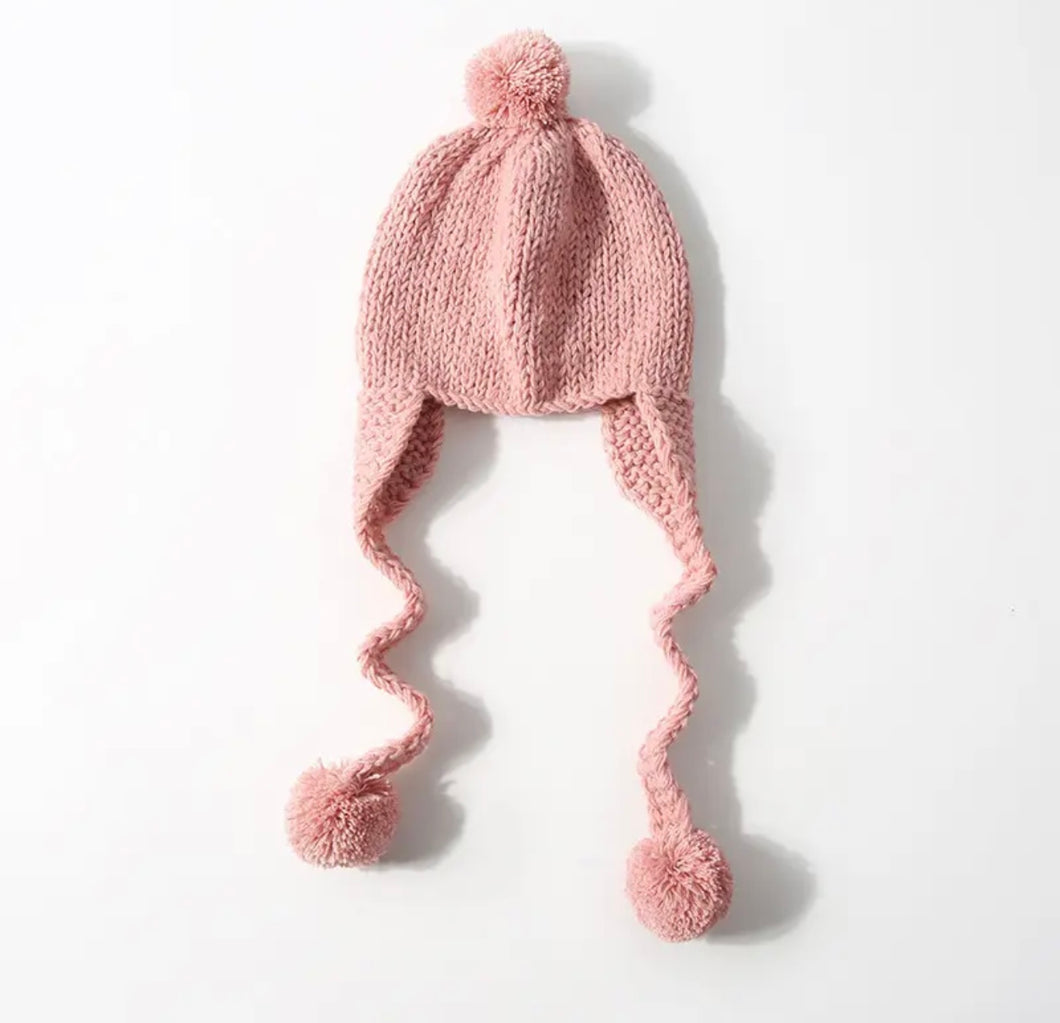 Pink Bobble hat