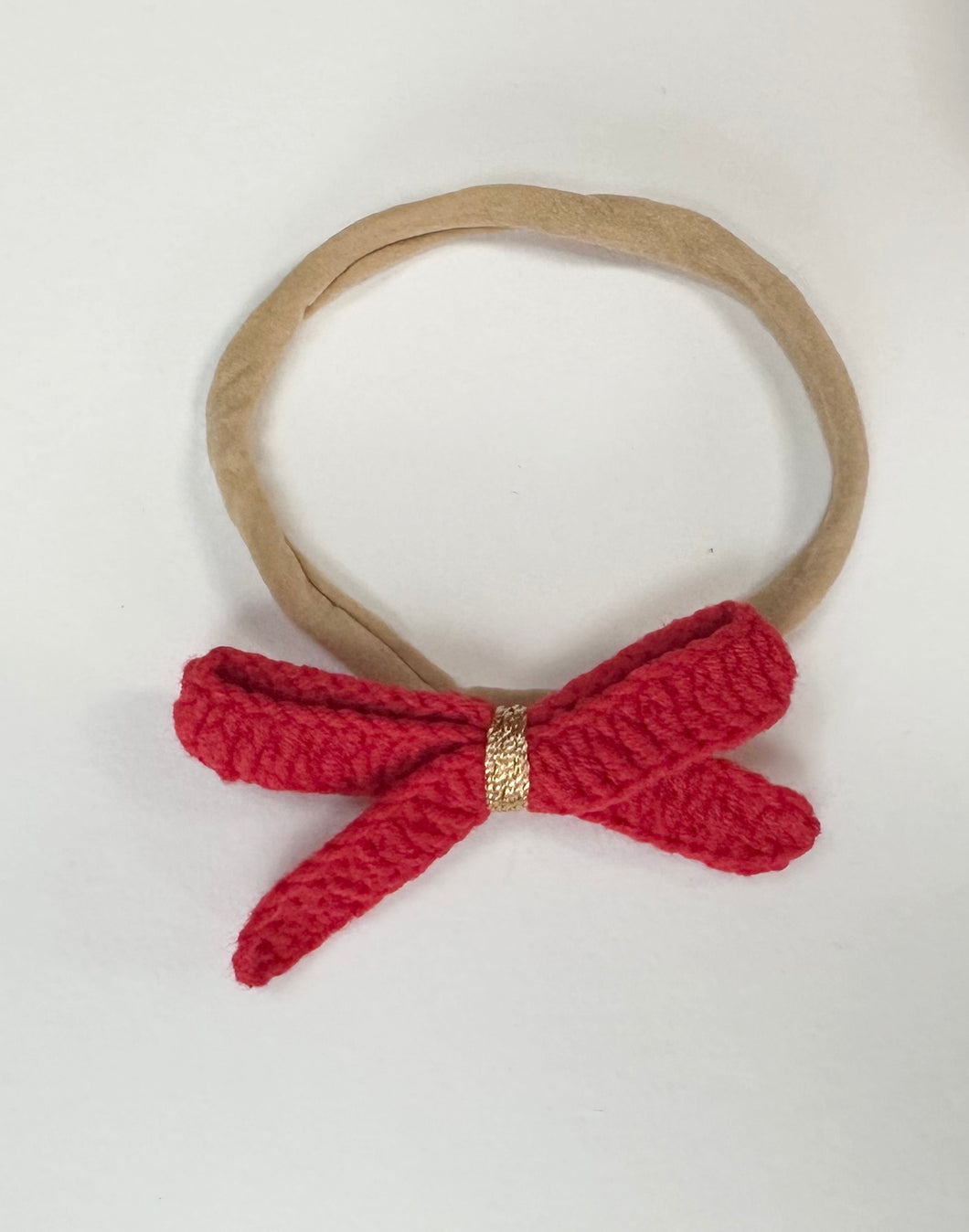 Red Christmas bow headband