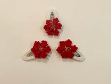 Load image into Gallery viewer, Christmas red and white hair clips
