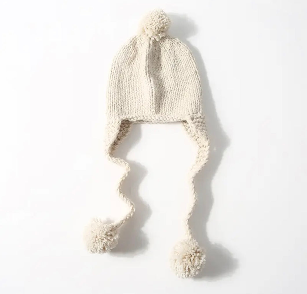 Beige Bobble hat