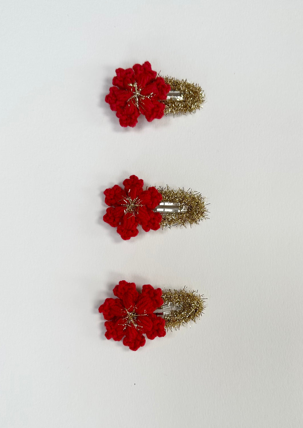 Christmas red and gold hair clip