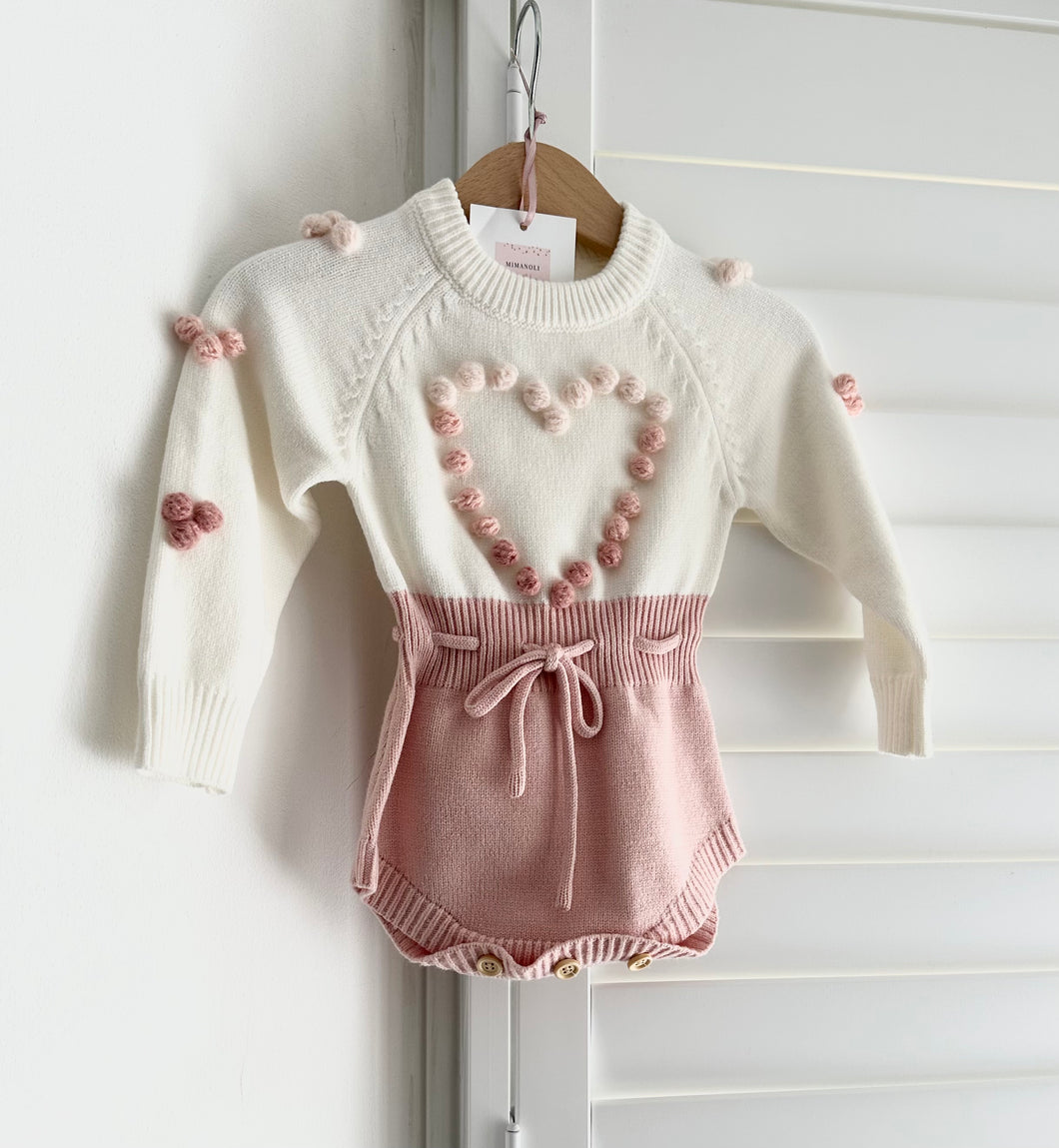 Pink heart romper