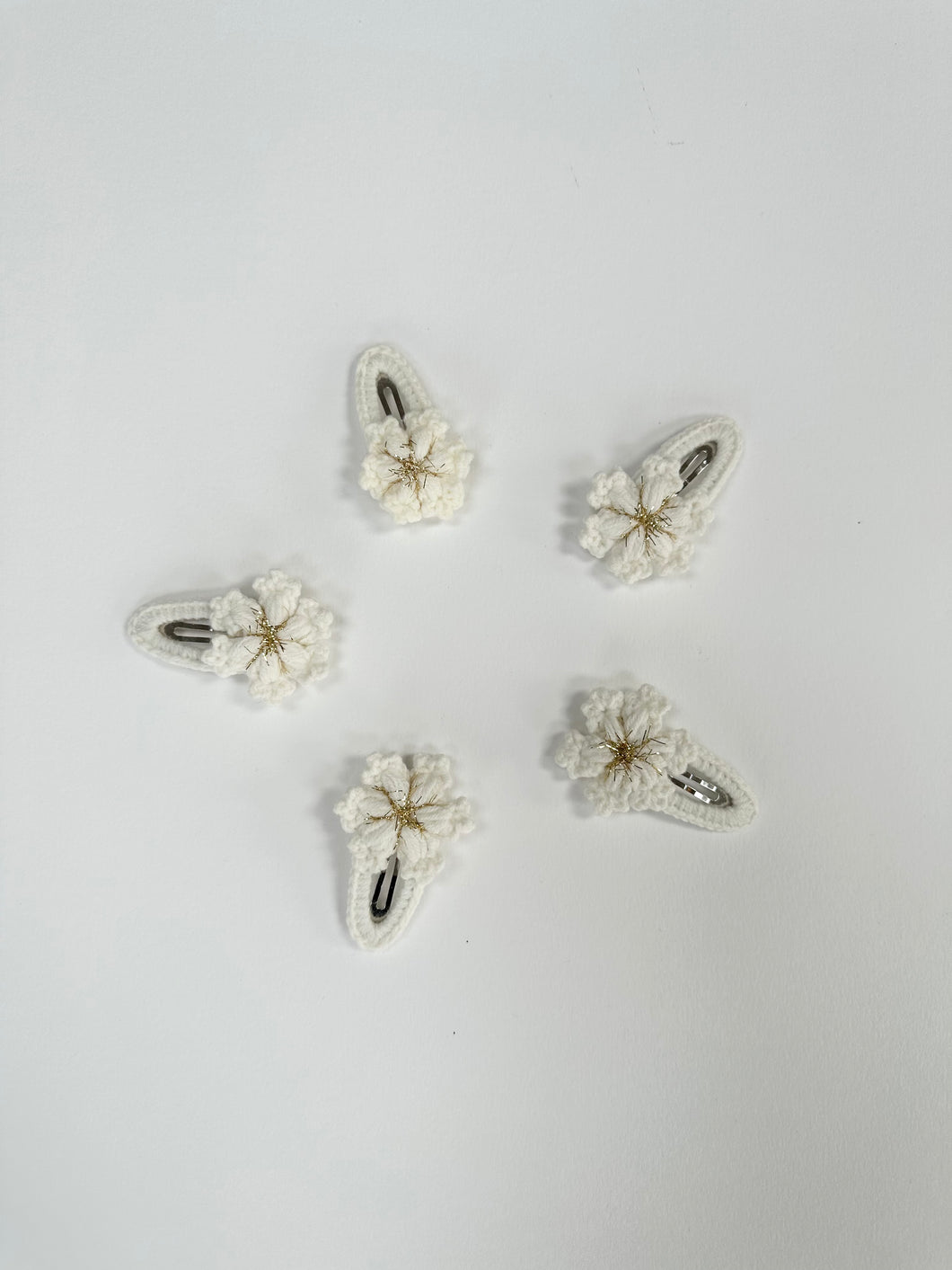 Christmas white snowflake hair clips