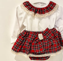 Load image into Gallery viewer, Two piece Christmas tartan outfit
