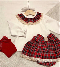 Load image into Gallery viewer, Two piece Christmas tartan outfit
