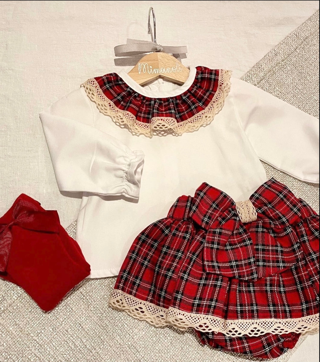 Two piece Christmas tartan outfit