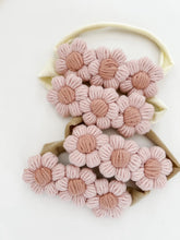 Load image into Gallery viewer, Pink flower crochet headband
