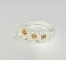 Load image into Gallery viewer, White flower crochet headband
