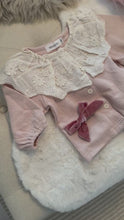 Load and play video in Gallery viewer, Two piece frill neckline pink/Cream suit
