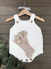 Load image into Gallery viewer, White knitted romper
