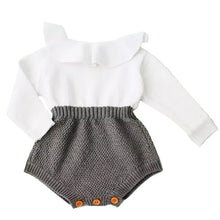 Load image into Gallery viewer, Cream and Grey Baby Romper
