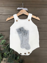 Load image into Gallery viewer, White knitted romper
