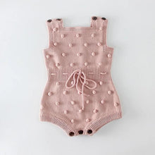 Load image into Gallery viewer, Pink Pom Pom knitted Romper
