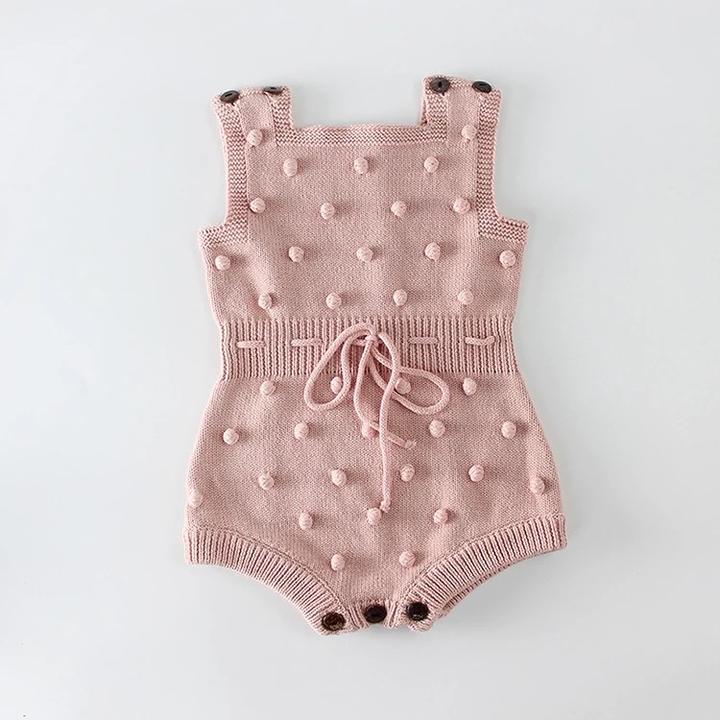 Pink Pom Pom knitted Romper