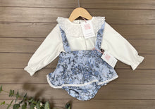 Load image into Gallery viewer, Blue bloomer romper
