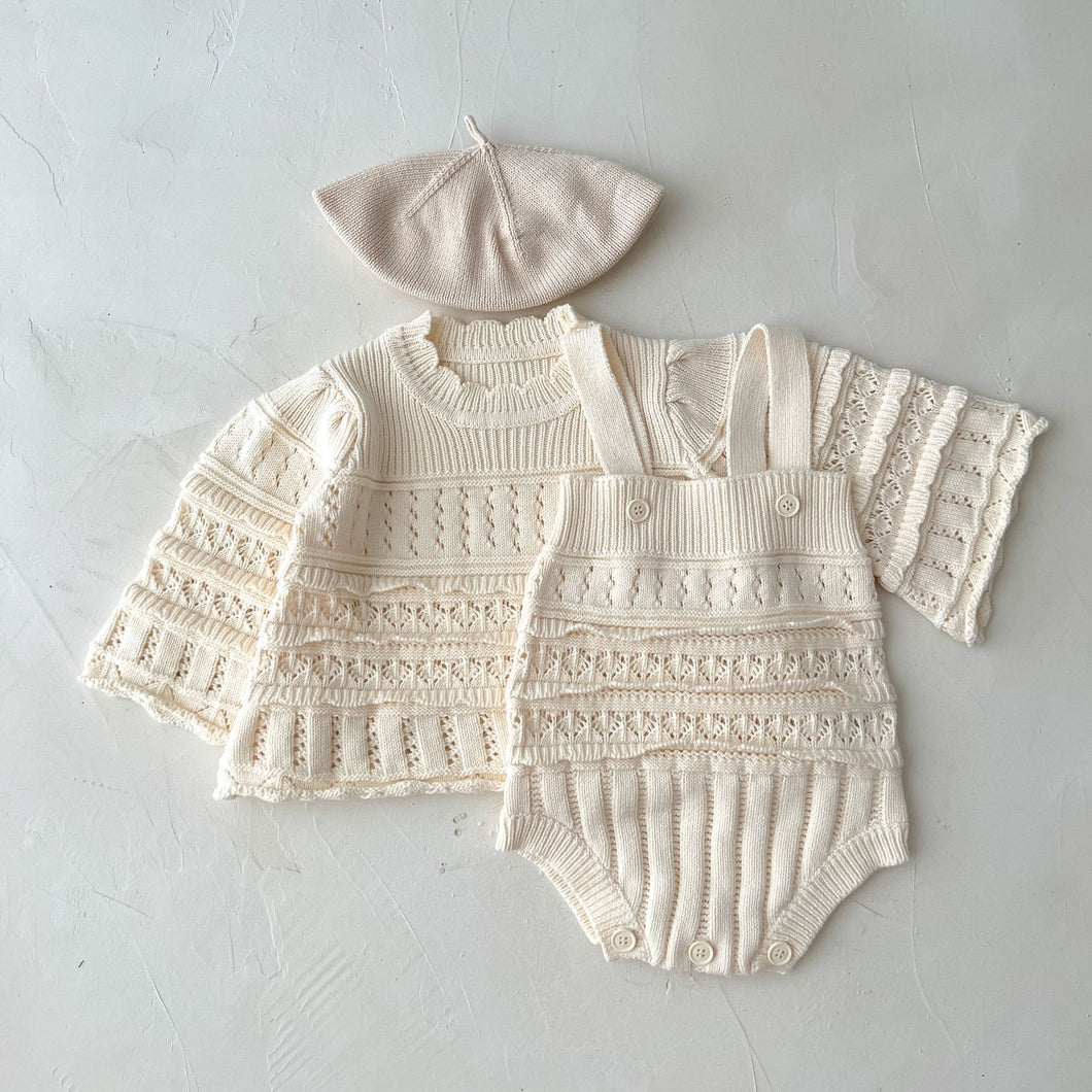 Cream knitted Romper