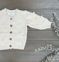 Load image into Gallery viewer, Cream pom pom cardigan
