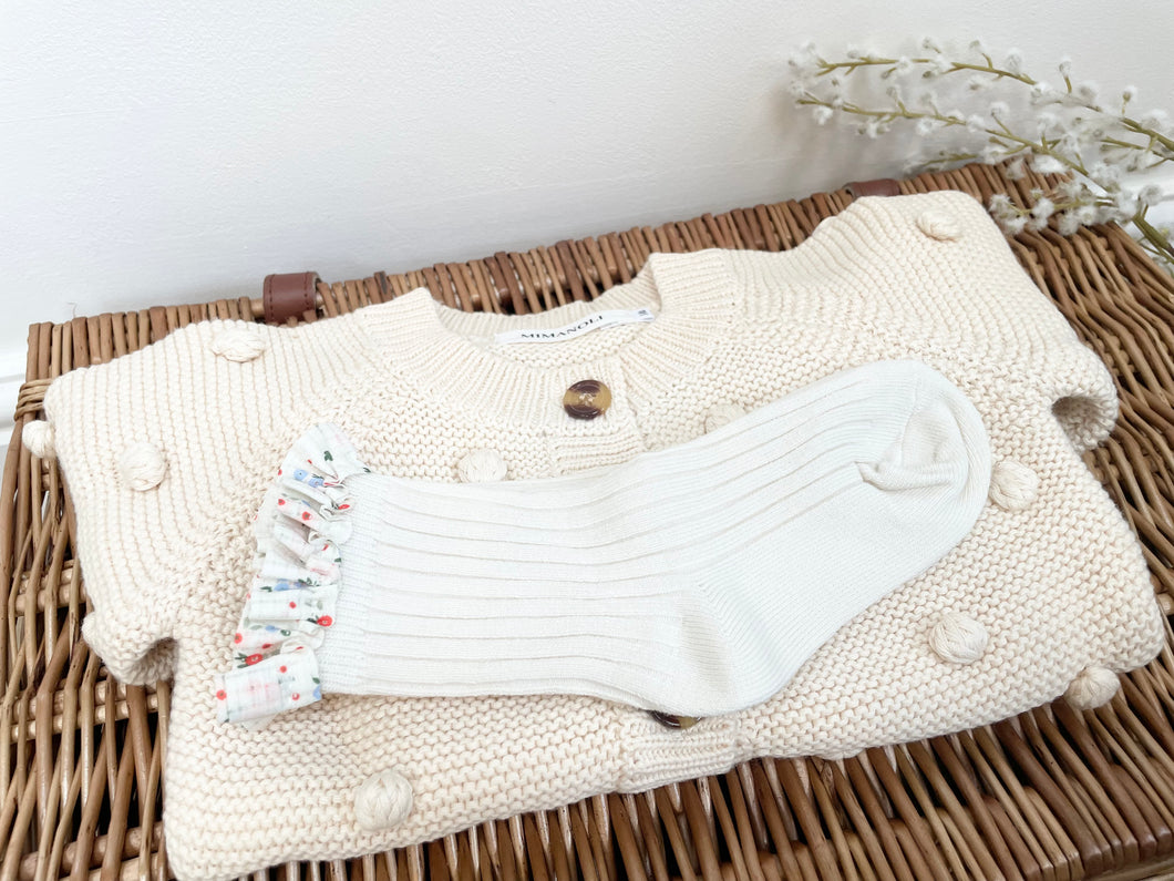 Cream frill socks