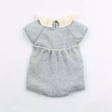 Load image into Gallery viewer, Grey frill neck knitted romper
