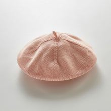 Load image into Gallery viewer, Knitted winter beret/Hat with faux pom pom
