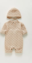 Load image into Gallery viewer, Tilly Beige Knitted Romper with Matching bonnet
