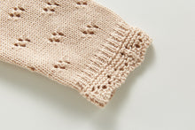 Load image into Gallery viewer, Tilly Beige Knitted Romper with Matching bonnet
