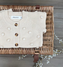 Load image into Gallery viewer, Cream pom pom cardigan
