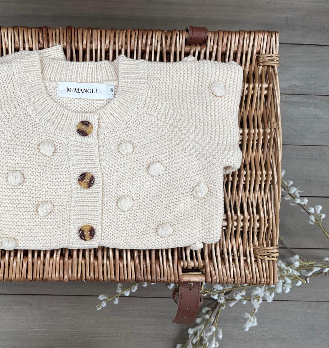 Cream pom pom cardigan